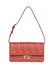 Fendi Baguette Ff Embossed Chain-Linked Wallet