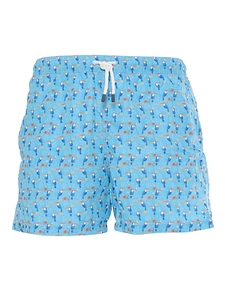 Fedeli Printed Drawstring Swim Shorts