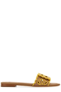 Fendi Baguette Openwork Embroidered Slides