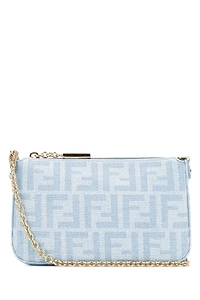 Fendi Baguette Zipped Denim Pouch