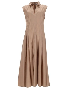 Fay Pleated Sleeveless Shirt Dress