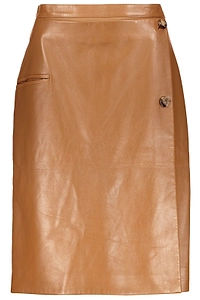 Fendi Button Detailed Leather Skirt