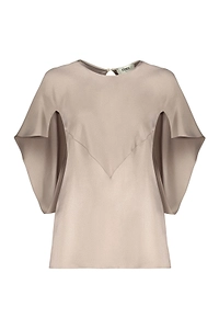 Fendi Cape-Style Sleeved Cut-Out Detailed Blouse