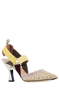 Fendi Colibrì Embellished Slingback Heeled Pumps