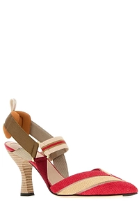Fendi Colibrì Chevron Slingback Pumps