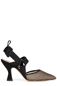 Fendi Colibrì Mesh Embellished Slingback Pumps