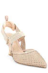 Fendi Colibrì Mesh Embellished Slingback Pumps