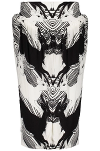 Deer Print Gathered Midi Skirt