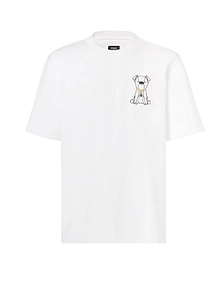 Fendi Dog Embroidered Crewneck T-Shirt