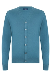 Fedeli Button-Up V-Neck Cardigan
