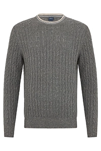 Fedeli Cable-Knit Crew-Neck Knitted Sweater