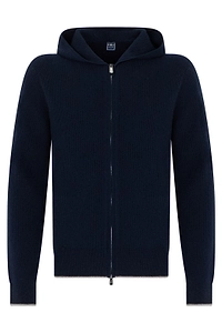 Fedeli Zip-Up Hooded Cashmere Cardigan