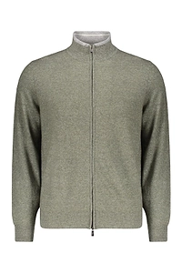 Fedeli Zip-Up Stand Collar Cardigan