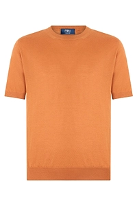 Fedeli Crew-Neck Short-Sleeve Knitted Sweater