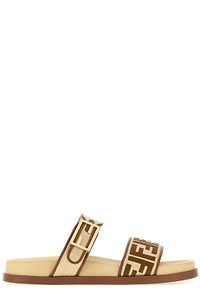 Fendi Feel Double-Band Flat Slides
