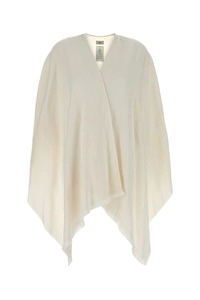 Fendi Ff Jacquard Fringed-Edge Poncho