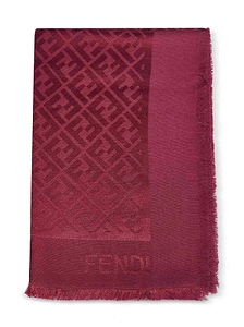 Fendi Ff Jacquard Fringed Scarf