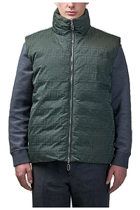 Fendi Ff Jacquard Reversible Puffer Gilet