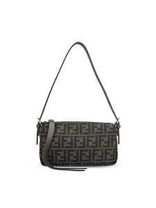 Fendi Ff Jacquard Zipper Top Small Shoulder Bag
