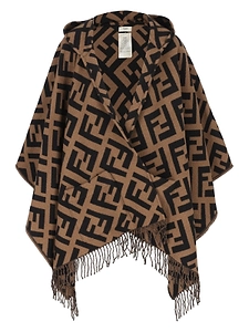 Fendi Ff Motif Fringed Poncho