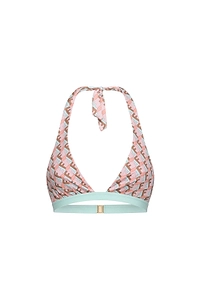 Fendi Ff Waves Detailed Triangle Bikini Top