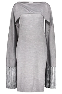 Fringed Capelet Sleeveless Dress