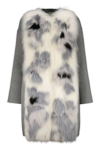 Fendi Fur-Panelled Long Sleeved Coat