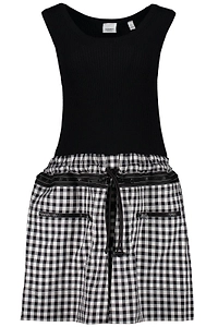 Burberry Gingham Drawstring Sleeveless Dress