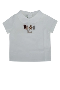 Fendi Kids Baby Animal Embroidered Top