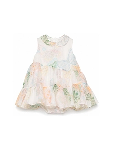 Fendi Kids Butterfly-Printed Sleeveless Ruffled Dress