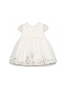 Fendi Kids Embroidered-Detailed Short-Sleeved Dress