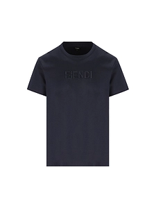 Fendi Logo Embroidered Crewneck T-Shirt