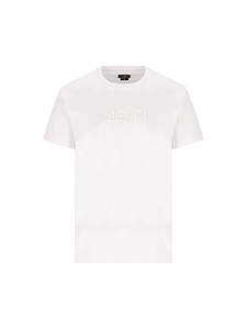 Fendi Logo Embroidered Crewneck T-Shirt