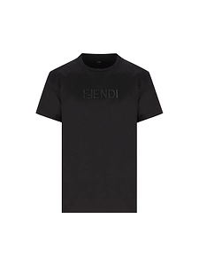 Fendi Logo Embroidered Crewneck T-Shirt