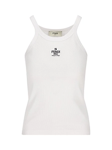 Fendi Logo Embroidered Knitted Tank Top