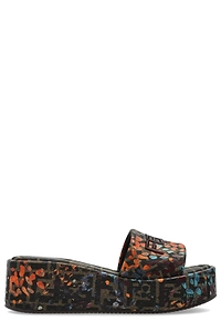 Fendi Logo Embroidered Printed Platform Sandals
