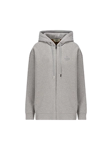 Fendi Logo Embroidered Zip-Up Drawstring Hoodie