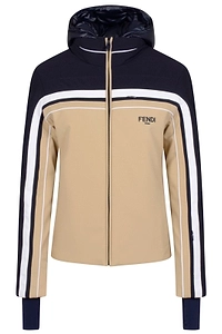 Fendi Logo Embroidered Zip-Up Jacket