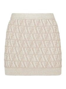 Fendi Logo Intarsia Knit Skirt