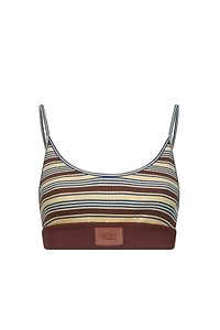 Fendi Logo Patch Striped Knitted Top