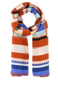 Fendi Logo Printed Striped Scarf