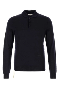 Fendi Long-Sleeve Fine Knit Polo Shirt