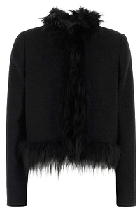Fendi Long Sleeved Fur-Trim Jacket