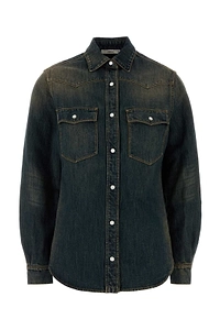 Fendi Denim Collared Long-Sleeved Shirt
