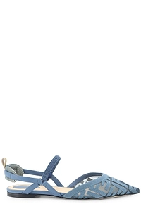 Fendi Mesh Logo Strap Flat Shoes