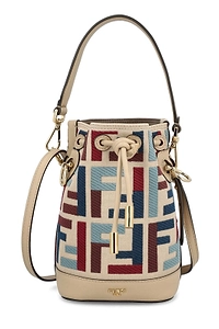 Mon Tresor Ff Embroidered Bucket Bag