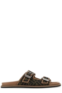 Fendi Monogrammed Strap Buckled Sandals