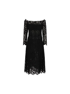 Fendi Off-Shoulder Bustier Laced Midi Dress