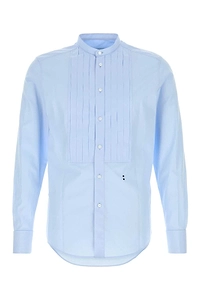 Fendi Pleated Bib Mandarin Collar Shirt