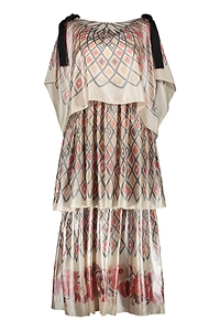 Fendi Printed Bow-Detailed Midi Dress